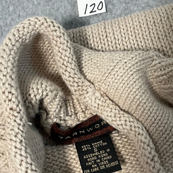 Vintage Rolled Turtleneck Sweater Womens Small Cable Knit Fisherman Preppy A… - Picture 2 of 9